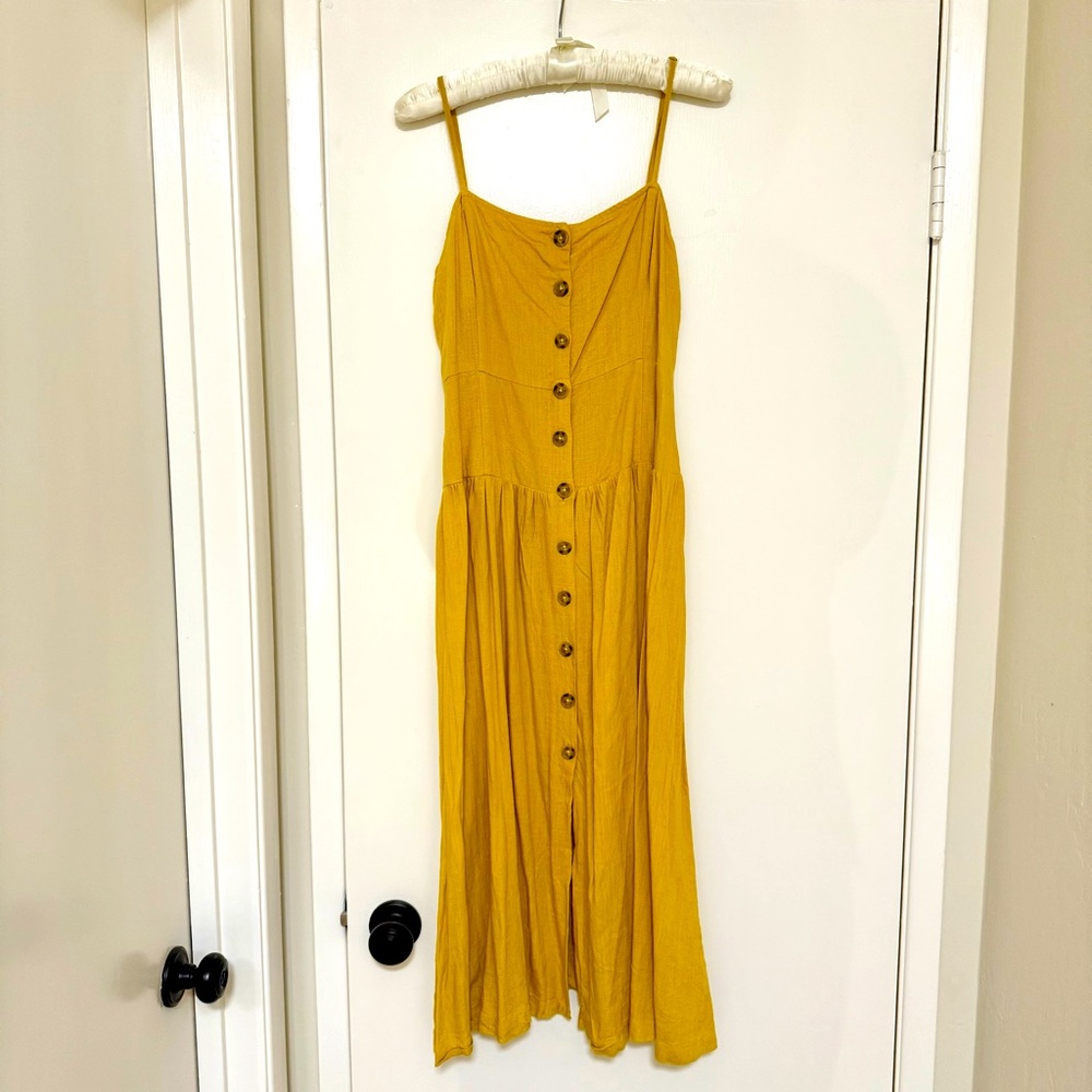 Urban Outfitters Midi Button Down Drop Waist Dress
